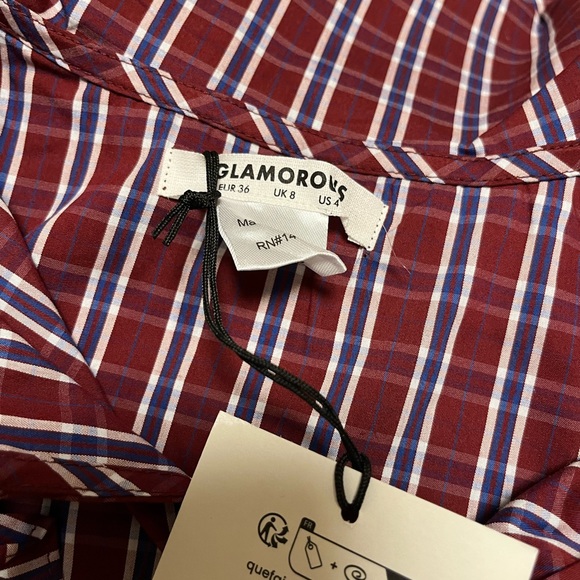 ASOS Red and White Checkered Midi Dress - Picture 7 of 7